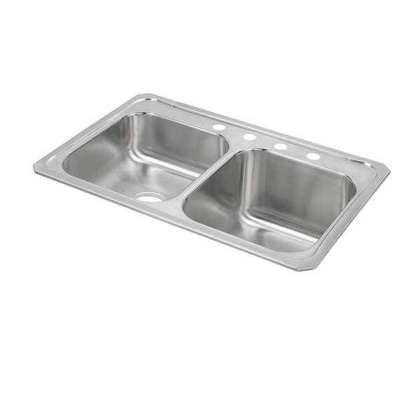 Celebrity Stainless Steel 33 X 22 X 10-1/4 Equal Double Bowl Top Mount Sink